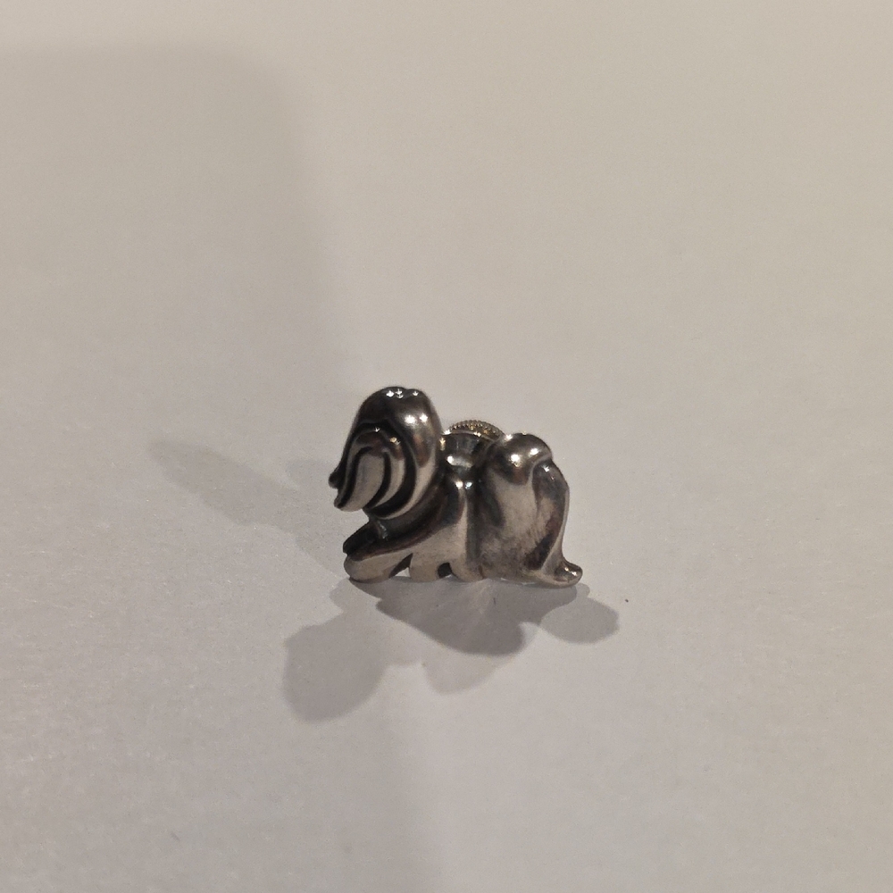Silver-tone Dog Lapel Pin - Small Animal Accent